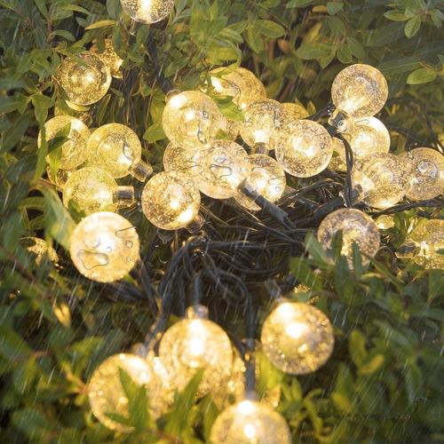 Luces De Cadena Solares 13m 80 Led Césped, Jardín Boda