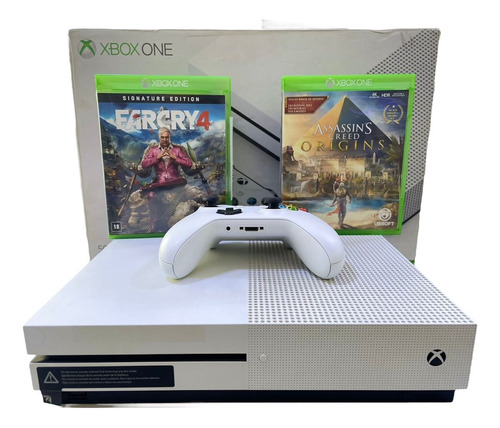 Console Xbox One S 1 Controle 2 Jogos Tudo Testado E Com Garantia!