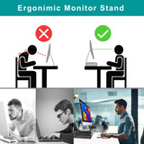 Soporte Elevador Para Monitor Con Cajón  Organizador De Esc