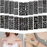 Tatuaje Temporale - Henna Tattoo Stencils 18 Sheets ,421 Pcs