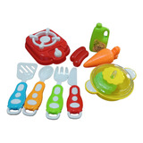 Set De Cocina 10 Piezas Juguete Cubierto Alimento Niño Juego