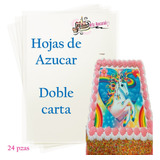 24 Hojas De Azucar Icing Fondant Doble Carta Comestibles A3