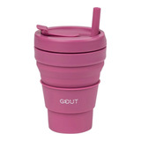 Vaso Silicona + Bombilla Plegable  Reutilizable 475ml Picnic