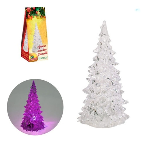 Mini Árvore Natal Em Acrílico Luzes Led Tamanho Pequena