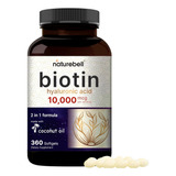 Biotin 10000mcg + Acido Hialuronico 25mg Premium 360 Cap