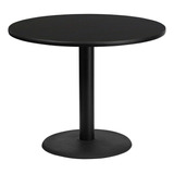 Flash Furniture Stiles - Mesa Redonda Laminada Negra De 36 P