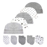 Newborn Juego De Gorras Y Manoplas De Algodn Orgnico Unisex 