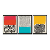 Set 3 Cuadros 30x40 Abstracto Color Moderno Living Decoracio