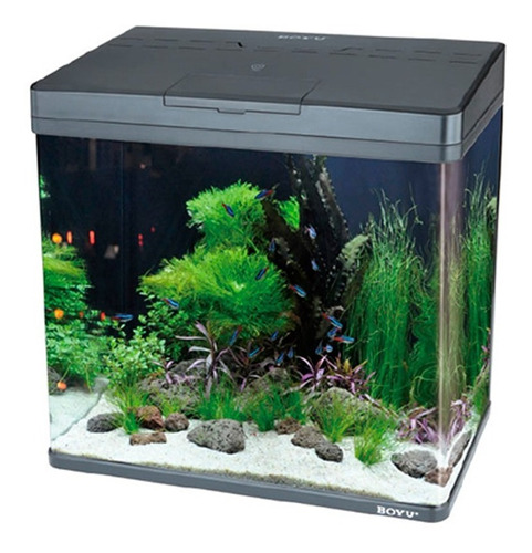 Acuario Boyu Ms520 45lt 48x25x49cm Leds Pecera Boyu Negro