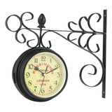 Reloj De Pared De Doble Cara Con Diseño De Arte Vintage Stat