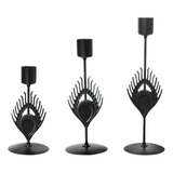 3x Castiçal De Ferro Candelabro Mesa Presentes Decorativo