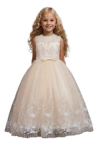 Vestido Dr04990487 Elegante Para Cumpleaños, Boda Para Niña