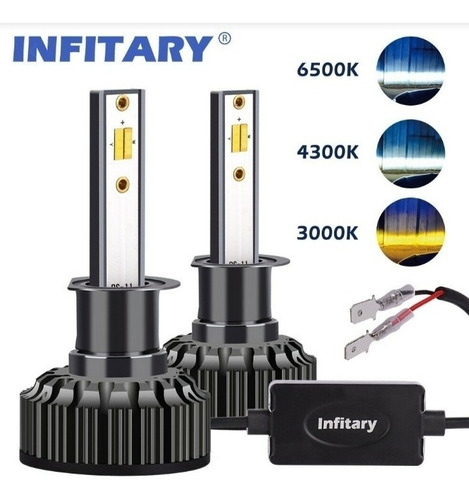 2 Bombillos Led Tricolor H1 Infitary 16000 Lumens 