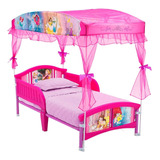 Base De Cama Y Toldo Niña Pequeña Cuna Disney Princesas Rosa