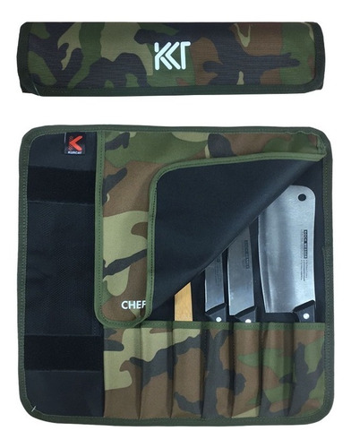 Estuche Enrollable Para Cuchillo-kurcat Chef Chico Camuflado