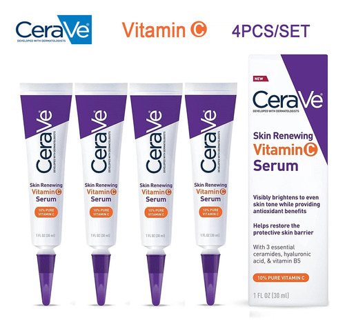 4 Piezas De Sérum De Belleza Blanco Con 10% De Vitamina C Co