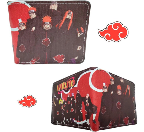 Cartera Nubes Akatsuki - Naruto - Anime - Manga - Tipo Piel