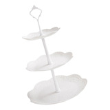 Plato De Frutas , Soporte 26cmx26cmx40cm Redondo Blanco