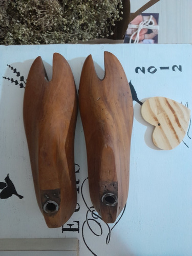 Forma De Sapato Antiga Em Madeira Para Decoração 35 (par)
