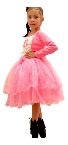 Vestido  Con Torera Rosa De  Barbie  