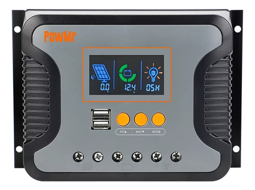 Powmr 30a Pwm 12-48v Controlador De Carga Solar Dual Usb
