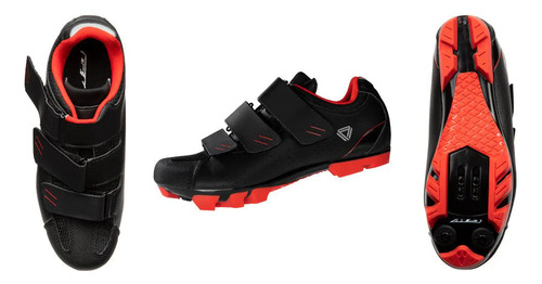 Zapatilla Ciclismo Mtb Gw Rooftop Negro Rojo