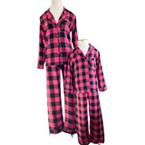 Pijama Feminino Xadrez Flanela Adulto