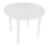 Mesa De Plástico Voss 2000 Circular 90cm Diametro Blanca