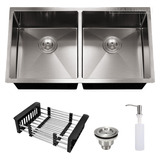 Cuba Dupla Inox Quadrada Gourmet Cozinha 78x40 Acessór Sq800