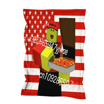 Manta Infantil Con Diseño De Pizza Con Bandera Estadounidens | Envío gratis