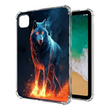 Funda Clara De Silicona Tpu Para iPad Pro 12.9  - Azul Lobo