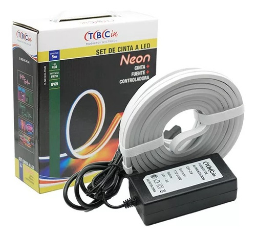 Set Cinta Neon Rollo 5mts Luz Dia + Fuente S-neon5-w Tbcin