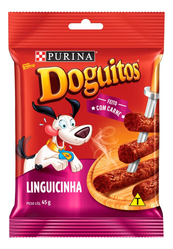 Petisco Para Cães Linguicinha Purina Doguitos Pacote 45g