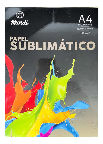 Papel Sublimático Mundi Globinho A4 100gm² Pacote 100 Folhas