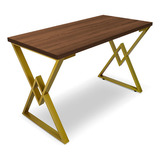 Mesa P/ Escritório Jantar Gamer Ouro 1,20x0,60 Em Aço Cor Dourado/villandry