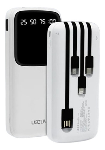 Power Bank Inalambrico 10000mah 4 Cables Incorporados Dy117