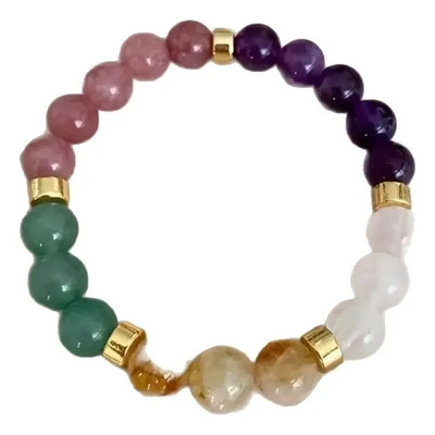 Pulsera Elástica De Piedras Naturales Con Cuentas De Cristal | Envío gratis