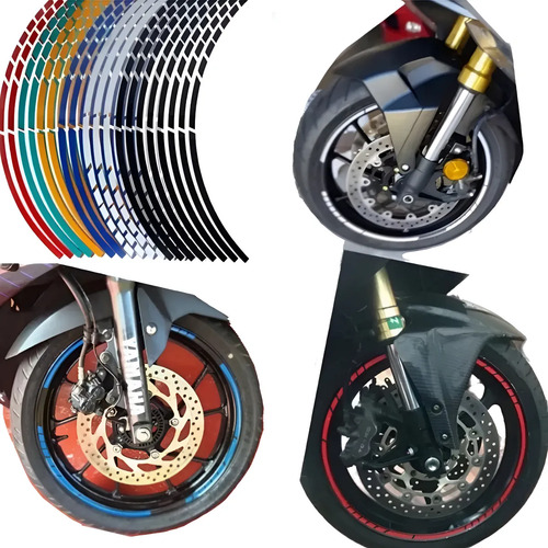 18 Tiras Reflejante Sticker Rines De Motocicleta Y Bicicleta | MercadoLibre