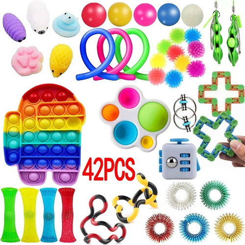 42 Piezas Fidget Toy Pop Iit Sensory Fidget Set De Juguete