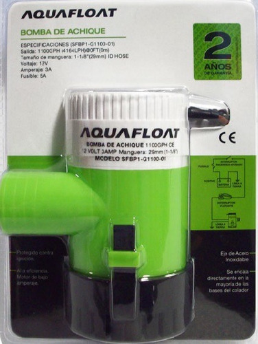 Bomba De Achique Nautica 12v 1100 Gph  Aquafloat