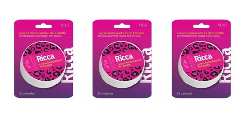 Ricca Lenço Removedor De Esmaltes C/32 (kit C/03)