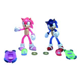 Figura Juguetes Novia De Sonic Amy Rose + Sonic + Tails Luz