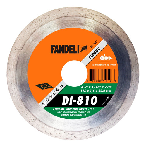 Disco De Diamante Rin Continuo Fandeli 4.5 PLG Di810