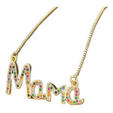 Cadena Mujer Mamá Collar Regalo Dorado 10 De Mayo Bonito