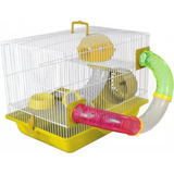 Gaiola Para Hamster 3 Andares Tubos Colorido E Casinha