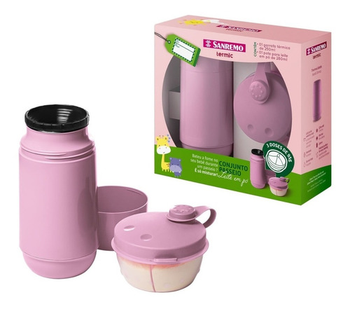 Garrafa Térmica Infantil Bebê 250ml Pote Dosador Leite Em Pó