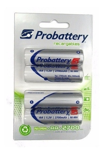 Pilas Aa 2700 Mah Probattery Alto Rendimiento P/ Camaras Dig