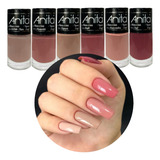 Kit 6 Esmaltes Anita Coleção Menos É Mais Cor Nude