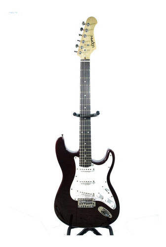 Guitarra Eléctrica Logan Tipo Stratocaster Vino Color Bordó Material Del Diapasón Palo De Rosa Orientación De La Mano Diestro