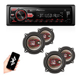 Toca Rádio Mp3 Player Bluetooth Automotivo + 4 Falantes 5 P.